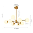 Load image into Gallery viewer, Farmhouze Light - Modern Frosted Glass Bubble Brass Sputnik Chandelier - Chandelier - 12 - Light -