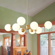 Load image into Gallery viewer, Farmhouze Light - Modern Frosted Glass Bubble Brass Sputnik Chandelier - Chandelier - 8 - Light/Brass -