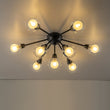 Load image into Gallery viewer, Farmhouze Light - Modern Glass Globe Sunburst Semi Flush Mount Ceiling Light - Ceiling Light - Black -