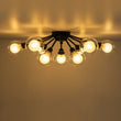 Load image into Gallery viewer, Farmhouze Light - Modern Glass Globe Sunburst Semi Flush Mount Ceiling Light - Ceiling Light - Black -