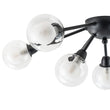 Load image into Gallery viewer, Farmhouze Light - Modern Glass Globe Sunburst Semi Flush Mount Ceiling Light - Ceiling Light - Black -