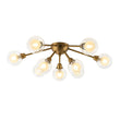 Load image into Gallery viewer, Farmhouze Light - Modern Glass Globe Sunburst Semi Flush Mount Ceiling Light - Ceiling Light - Black -