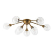 Load image into Gallery viewer, Farmhouze Light - Modern Glass Globe Sunburst Semi Flush Mount Ceiling Light - Ceiling Light - Black -