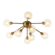 Load image into Gallery viewer, Farmhouze Light - Modern Glass Globe Sunburst Semi Flush Mount Ceiling Light - Ceiling Light - Black -