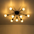 Load image into Gallery viewer, Farmhouze Light - Modern Glass Globe Sunburst Semi Flush Mount Ceiling Light - Ceiling Light - Black -