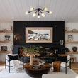 Load image into Gallery viewer, Farmhouze Light - Modern Glass Globe Sunburst Semi Flush Mount Ceiling Light - Ceiling Light - Black -