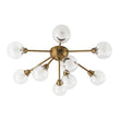 Load image into Gallery viewer, Farmhouze Light - Modern Glass Globe Sunburst Semi Flush Mount Ceiling Light - Ceiling Light - Black -