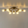 Load image into Gallery viewer, Farmhouze Light - Modern Glass Globe Sunburst Semi Flush Mount Ceiling Light - Ceiling Light - Black -