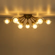 Load image into Gallery viewer, Farmhouze Light - Modern Glass Globe Sunburst Semi Flush Mount Ceiling Light - Ceiling Light - Black -