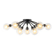 Load image into Gallery viewer, Farmhouze Light - Modern Glass Globe Sunburst Semi Flush Mount Ceiling Light - Ceiling Light - Black -