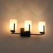 Load image into Gallery viewer, Farmhouze Light - Modern Gold Opal Glass Shade 3 - Light Vanity Lamp - Wall Sconce - Black -