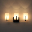 Load image into Gallery viewer, Farmhouze Light - Modern Gold Opal Glass Shade 3 - Light Vanity Lamp - Wall Sconce - Black -