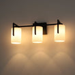 Load image into Gallery viewer, Farmhouze Light - Modern Gold Opal Glass Shade 3 - Light Vanity Lamp - Wall Sconce - Black -