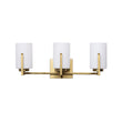 Load image into Gallery viewer, Farmhouze Light - Modern Gold Opal Glass Shade 3 - Light Vanity Lamp - Wall Sconce - Gold -