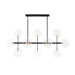 Load image into Gallery viewer, Farmhouze Light - Modern Linear Sputnik Clear Glass Globe Island Chandelier - Chandelier - Black -