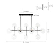 Load image into Gallery viewer, Farmhouze Light - Modern Linear Sputnik Clear Glass Globe Island Chandelier - Chandelier - Black -