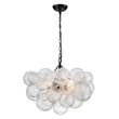 Load image into Gallery viewer, Farmhouze Light - Modern Luxe Swirled Glass Globe Bubble Chandelier - Chandelier - 3 - Light - Black