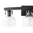 Load image into Gallery viewer, Farmhouze Light - Modern Mid - Century 3 - Light Clear Glass Vanity Wall Lamp - Wall Sconce - Black -