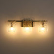 Load image into Gallery viewer, Farmhouze Light - Modern Mid - Century Textured Glass Panel Bathroom Wall Lamp - Wall Sconce - Gold -