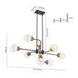 Load image into Gallery viewer, Farmhouze Light - Modern Sputnik Seeded Glass Globe Island Pendant Chandelier - Chandelier - 47 in -