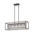 Load image into Gallery viewer, Farmhouze Light - Oil Rubbed Bronze 5 - Light Rectangle Crystal Chandelier - Chandelier - 31.5 in -