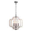 Load image into Gallery viewer, Farmhouze Light - OpenBox - 4 - Light Bohemian Wood Bead Cage Chandelier - Chandelier - White Wood + Sliver Grey -