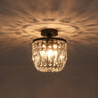 Load image into Gallery viewer, Farmhouze Light - Round Cutting Crystal Cage Black Semi Flush Light - Chandelier - Black -