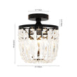 Load image into Gallery viewer, Farmhouze Light - Round Cutting Crystal Cage Black Semi Flush Light - Chandelier - Black -