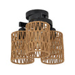 Load image into Gallery viewer, Farmhouze Light - Rustic Farmhouse Woven Rope Shade Semi Flush Mount - Ceiling Light - 3 Bulbs -