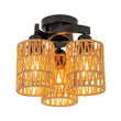 Load image into Gallery viewer, Farmhouze Light - Rustic Farmhouse Woven Rope Shade Semi Flush Mount - Ceiling Light - 3 Bulbs -