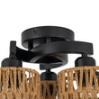 Load image into Gallery viewer, Farmhouze Light - Rustic Farmhouse Woven Rope Shade Semi Flush Mount - Ceiling Light - 3 Bulbs -