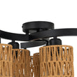 Load image into Gallery viewer, Farmhouze Light - Rustic Farmhouse Woven Rope Shade Semi Flush Mount - Ceiling Light - 3 Bulbs -