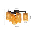 Load image into Gallery viewer, Farmhouze Light - Rustic Farmhouse Woven Rope Shade Semi Flush Mount - Ceiling Light - 3 Bulbs -