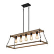 Load image into Gallery viewer, Farmhouze Light - Rustic Faux Wood Rectangular Frame Island Chandelier - Chandelier - 37.4 in. -