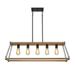 Load image into Gallery viewer, Farmhouze Light - Rustic Faux Wood Rectangular Frame Island Chandelier - Chandelier - 37.4 in. -