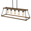 Load image into Gallery viewer, Farmhouze Light - Rustic Faux Wood Rectangular Frame Island Chandelier - Chandelier - 37.4 in. -