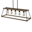 Load image into Gallery viewer, Farmhouze Light - Rustic Faux Wood Rectangular Frame Island Chandelier - Chandelier - 37.4 in. -