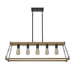 Load image into Gallery viewer, Farmhouze Light - Rustic Faux Wood Rectangular Frame Island Chandelier - Chandelier - 37.4 in. -