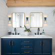 Load image into Gallery viewer, Farmhouze Light - Scandinavian 2 - Light Double Cone Vanity Wall Light - Wall Sconce - Blue + White -
