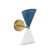 Load image into Gallery viewer, Farmhouze Light - Scandinavian 2 - Light Double Cone Vanity Wall Light - Wall Sconce - Blue + White -