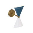 Load image into Gallery viewer, Farmhouze Light - Scandinavian 2 - Light Double Cone Vanity Wall Light - Wall Sconce - Blue + White -