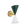 Load image into Gallery viewer, Farmhouze Light - Scandinavian 2 - Light Double Cone Vanity Wall Light - Wall Sconce - Brown Glass + Oil - Rubbed Bronze Finish -