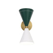 Load image into Gallery viewer, Farmhouze Light - Scandinavian 2 - Light Double Cone Vanity Wall Light - Wall Sconce - Brown Glass + Oil - Rubbed Bronze Finish -