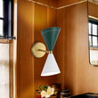 Load image into Gallery viewer, Farmhouze Light - Scandinavian 2 - Light Double Cone Vanity Wall Light - Wall Sconce - Green + White -