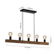 Load image into Gallery viewer, Farmhouze Light-Simple Wide Linear Wood Kitchen Island Pendant-Chandelier-5 Bulbs-
