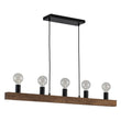 Load image into Gallery viewer, Farmhouze Light-Simple Wide Linear Wood Kitchen Island Pendant-Chandelier-5 Bulbs-