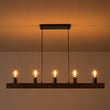 Load image into Gallery viewer, Farmhouze Light-Simple Wide Linear Wood Kitchen Island Pendant-Chandelier-5 Bulbs-