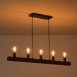 Load image into Gallery viewer, Farmhouze Light-Simple Wide Linear Wood Kitchen Island Pendant-Chandelier-5 Bulbs-
