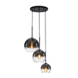 Load image into Gallery viewer, Farmhouze Light - Stylish 3 - Light Gradient Glass Globe Pendant Light - Chandelier - Chrome Tone -
