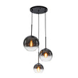 Load image into Gallery viewer, Farmhouze Light - Stylish 3 - Light Gradient Glass Globe Pendant Light - Chandelier - Chrome Tone -